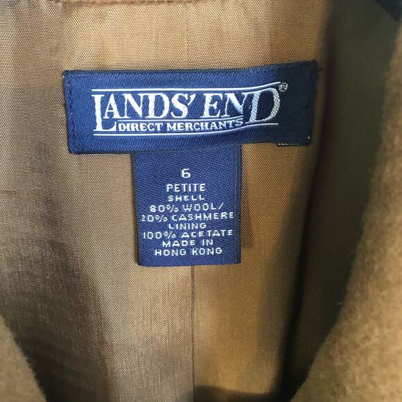 Vintage Lands' End Size 6 Petite Wool Cashmere Camel Blazer Fully Lined Buttons - Picture 2 of 7